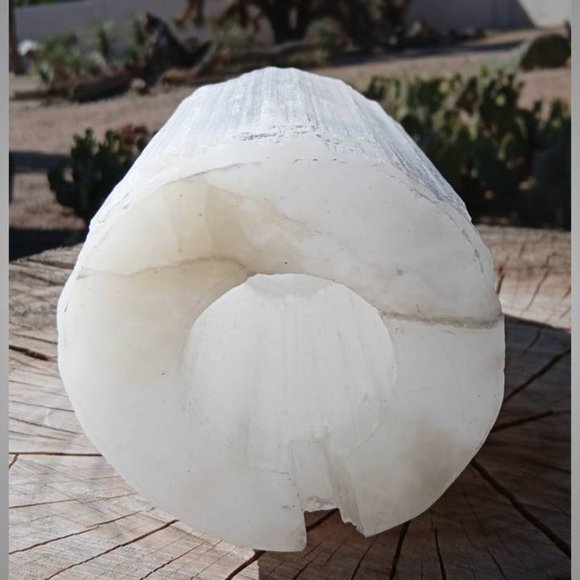 SELENITE slanted lamp Crown CHAKRA : Purification 01 - Picture 12 of 13